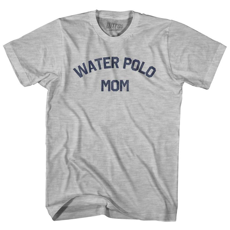 Water Polo Mom Adult Cotton T-shirt - Grey Heather