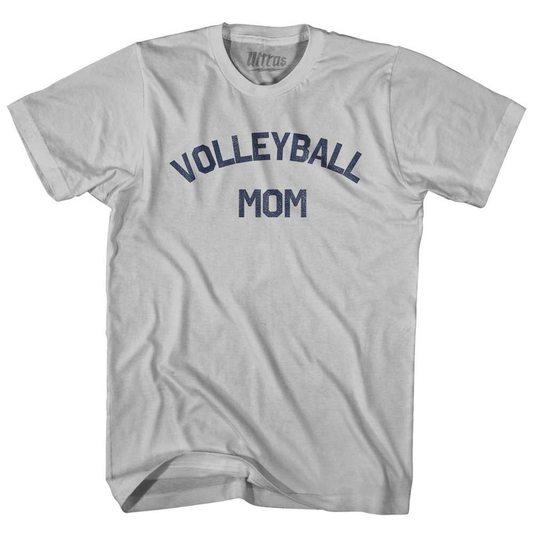 Volleyball Mom Adult Cotton T-shirt - Cool Grey