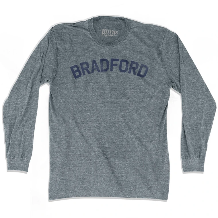 BRADFORD Adult Tri-Blend Long Sleeve T-shirt - Athletic Grey