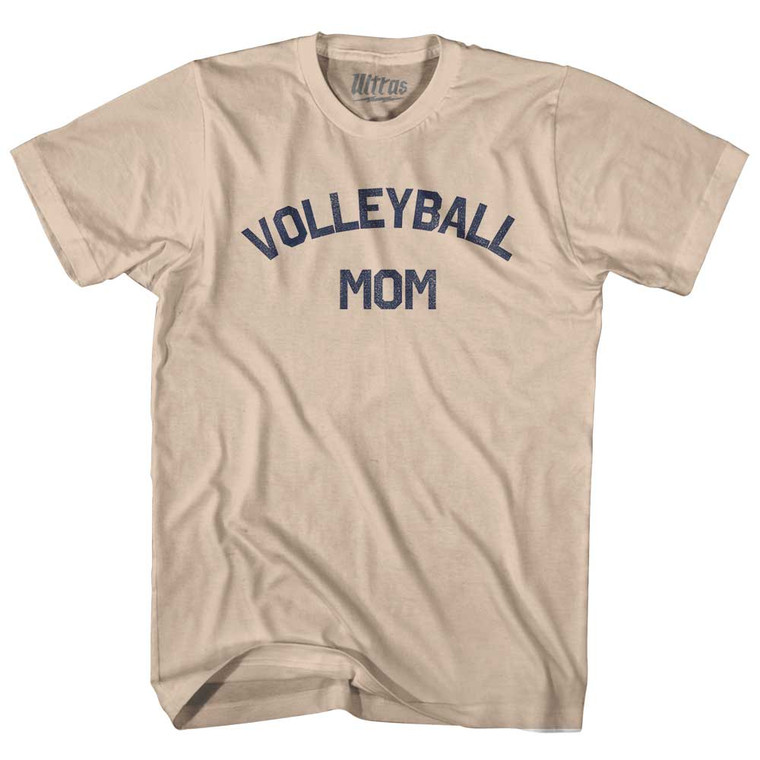 Volleyball Mom Adult Cotton T-shirt - Creme