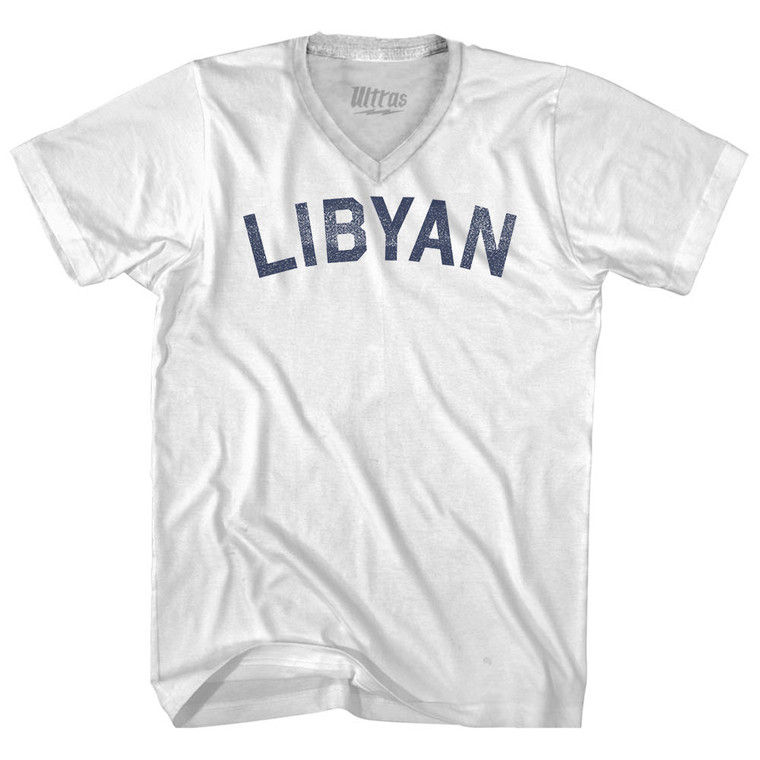 Libyan Adult Tri-Blend V-neck T-shirt - White