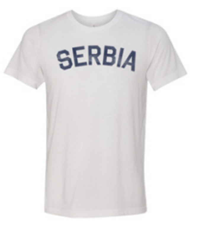 Youth X-Small- Serbia Vintage- White T-shirt- Final Sale Z66