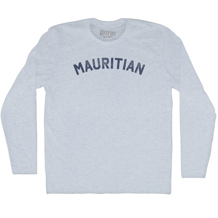 Mauritian Adult Tri-Blend Long Sleeve T-shirt - Athletic White