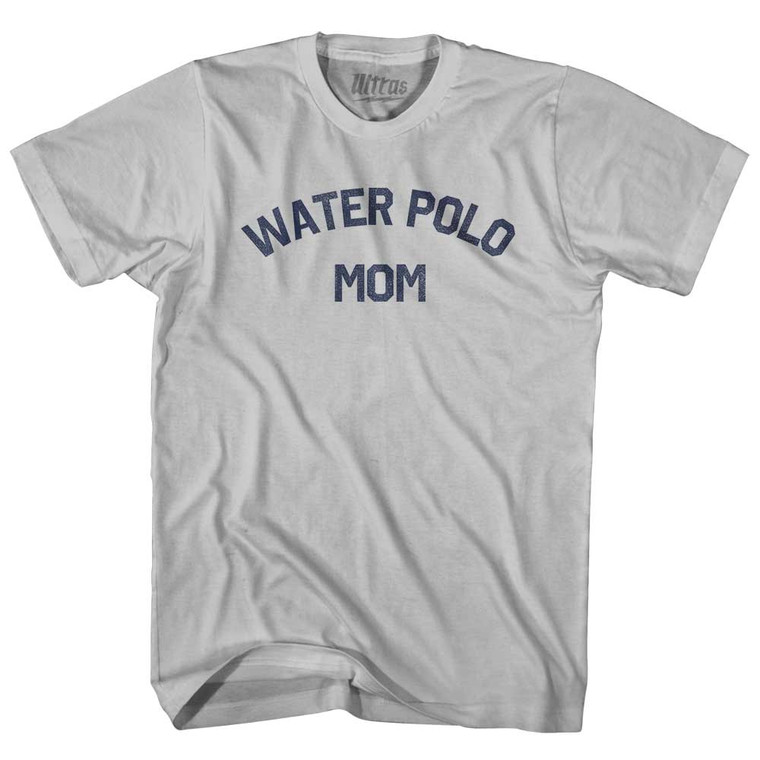 Water Polo Mom Adult Cotton T-shirt - Cool Grey