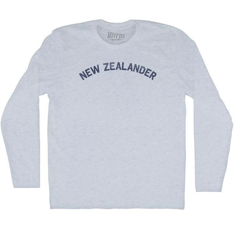 New Zealander Adult Tri-Blend Long Sleeve T-shirt - Athletic White