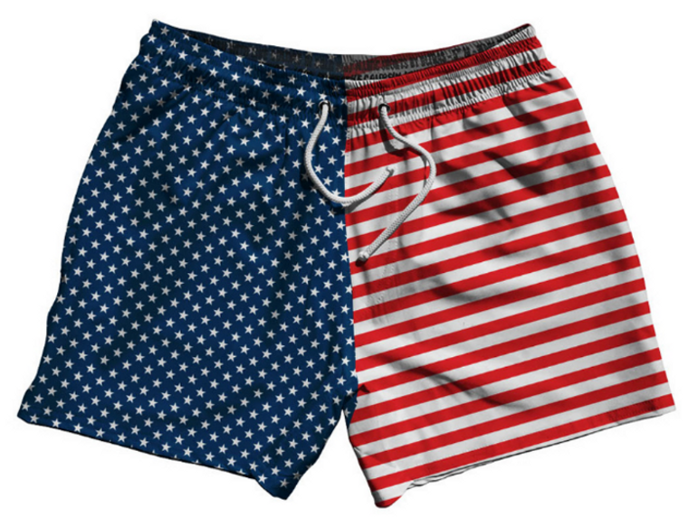 ADULT SMALL- American Flag Jack- "7.5"- Swim Short- Final Sale ZT42