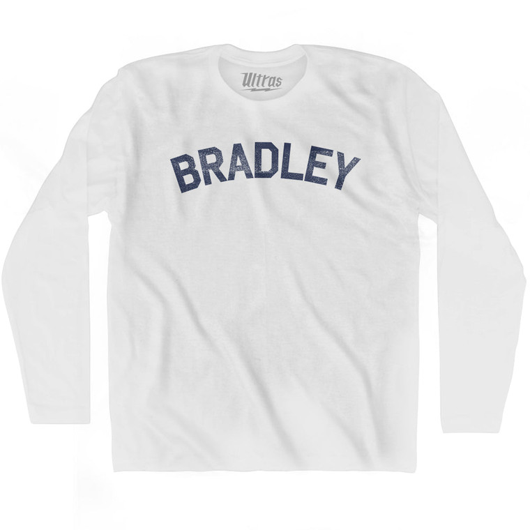 BRADLEY Adult Cotton Long Sleeve T-shirt - White