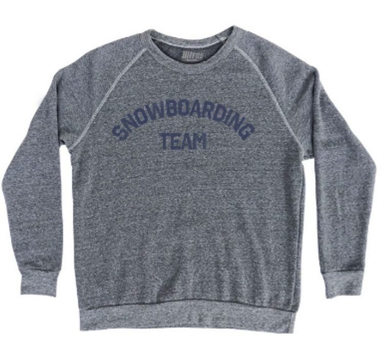 ADULT MEDIUM- SNOWBOARDING TEAM- Athletic Grey Sweatshirt- Final Sale Z11