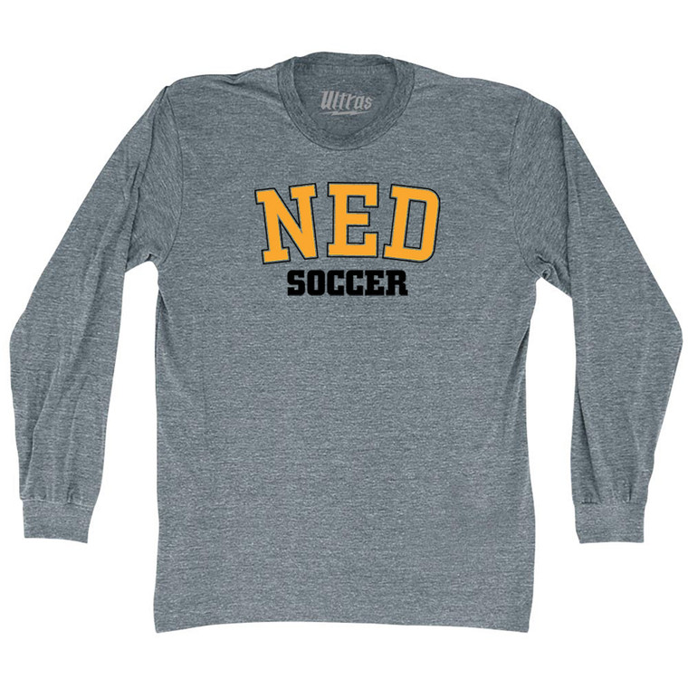 Netherlands Soccer Codes Adult Tri-Blend Long Sleeve T-shirt - Athletic Blue