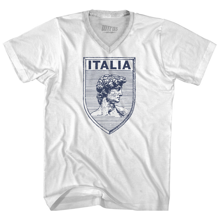 Italy Italia David Art Adult Tri-Blend V-neck T-shirt - White