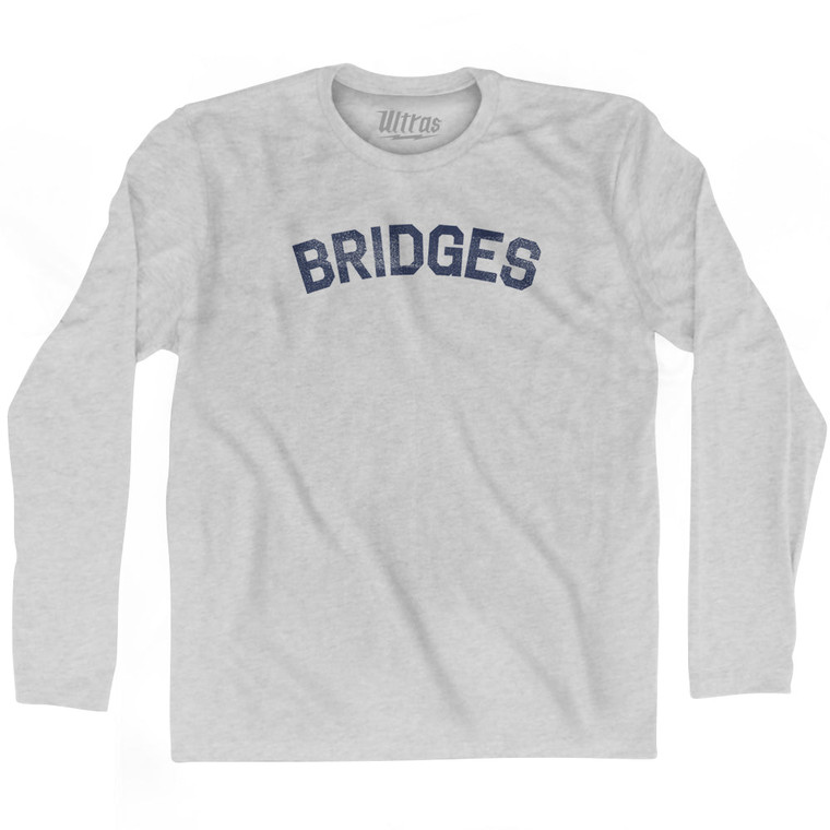 BRIDGES Adult Cotton Long Sleeve T-shirt - Grey Heather