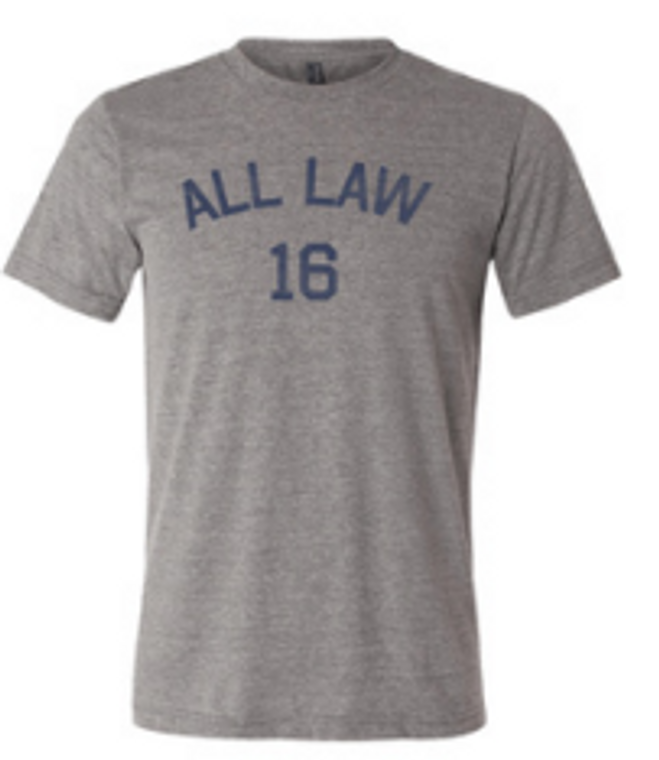 ADULT MEDIUM- All Law 16- Athletic Grey T-shirt- Final Sale Z6
