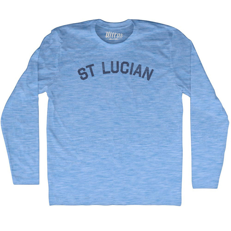 St Lucian Adult Tri-Blend Long Sleeve T-shirt - Athletic Blue