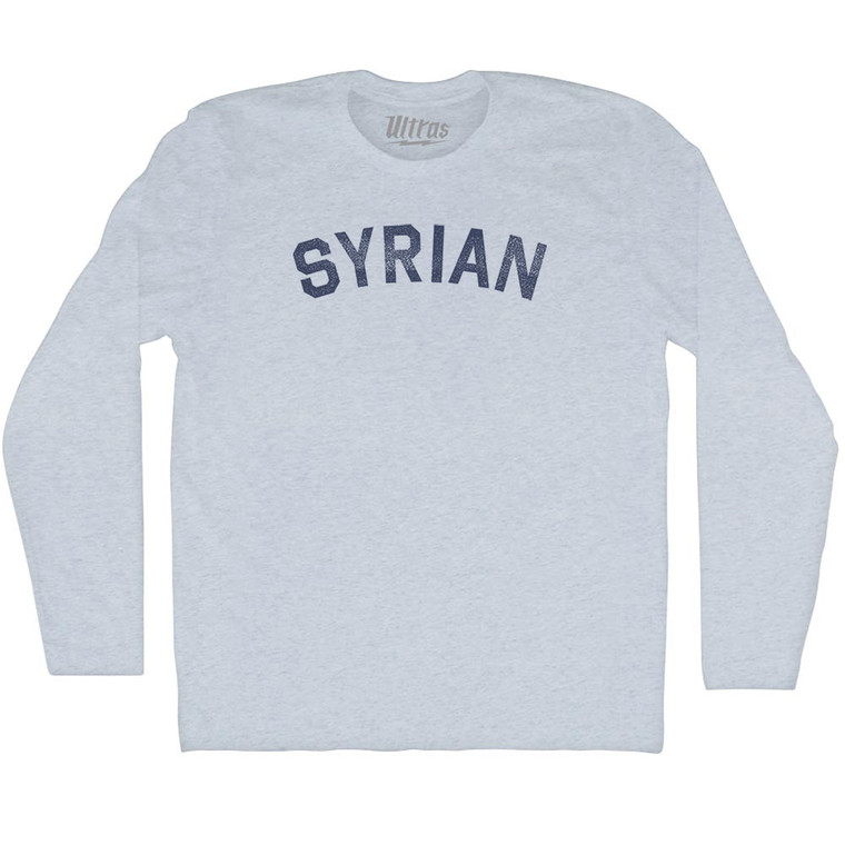 Syrian Adult Tri-Blend Long Sleeve T-shirt - Athletic White