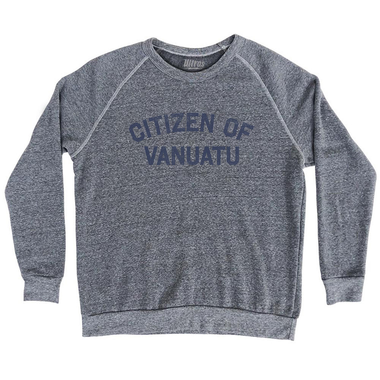 Citizen Of Vanuatu Adult Tri-Blend Sweatshirt - Athletic Grey
