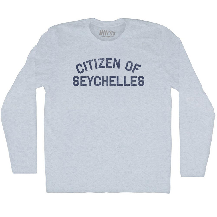 Citizen Of Seychelles Adult Tri-Blend Long Sleeve T-shirt - Athletic White