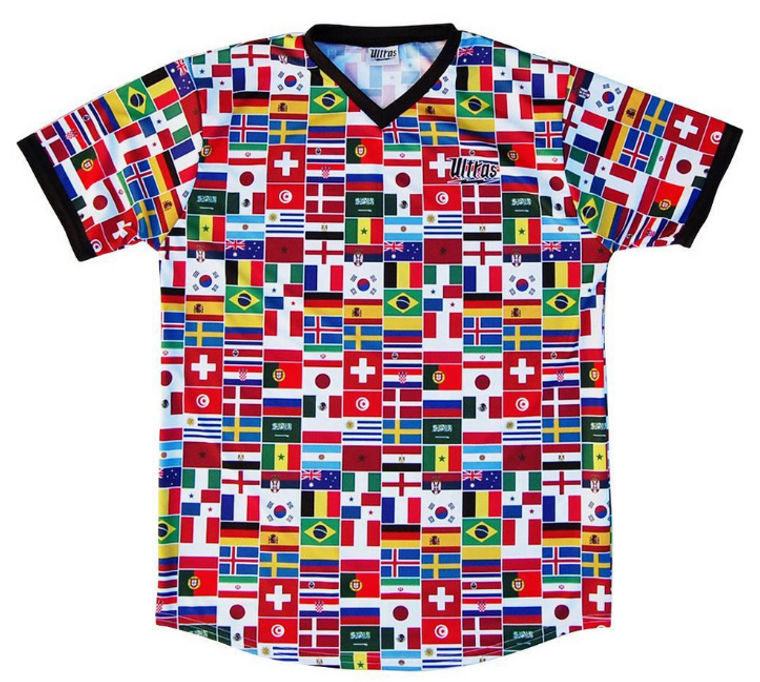 ADULT 4X-LARGE-Ultras World Cup 2018 Country Flags Soccer Jersey - White- Final Sale  J1