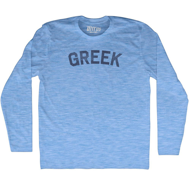 Greek Adult Tri-Blend Long Sleeve T-shirt - Athletic Blue