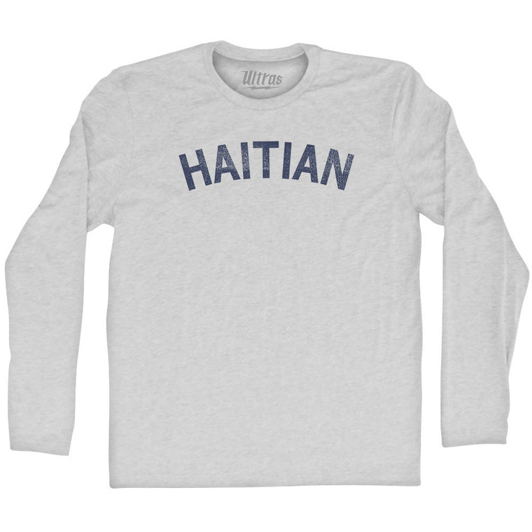 Haitian Adult Cotton Long Sleeve T-shirt - Grey Heather