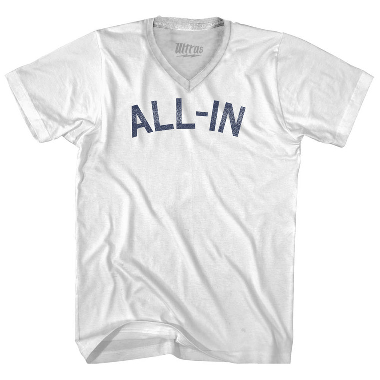 All-In Adult Tri-Blend V-neck T-shirt - White