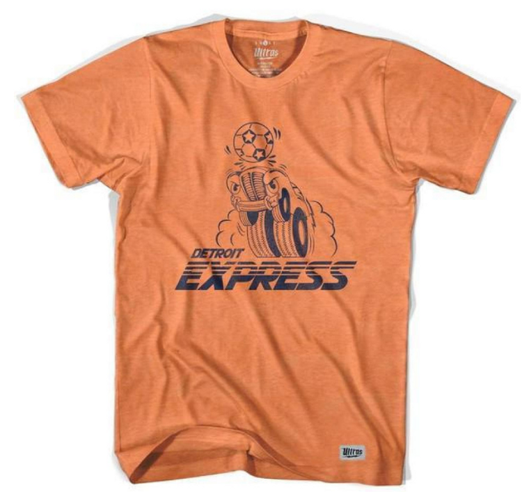 ADULT 3X-LARGE-Detroit Express Soccer T-shirt - Heather Orange- Final Sale S3X1