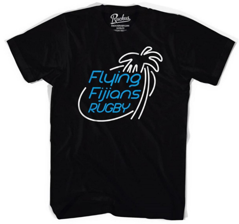 ADULT 3X-LARGE- Fiji Flying Fijians Rugby T-shirt - Black- Final Sale  S3X1