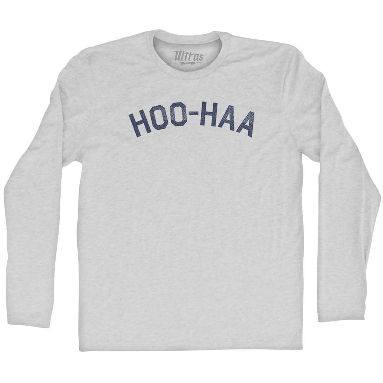 Hoo-Haa Adult Cotton Long Sleeve T-shirt - Grey Heather