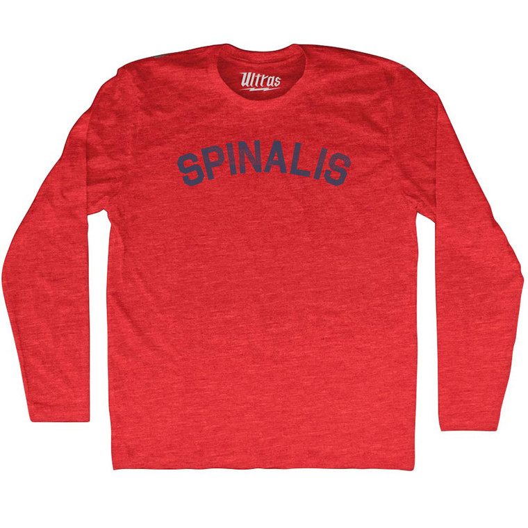 Spinalis Adult Tri-Blend Long Sleeve T-shirt - Athletic Red