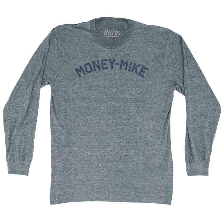 Money-Mike Adult Tri-Blend Long Sleeve T-shirt - Athletic Grey