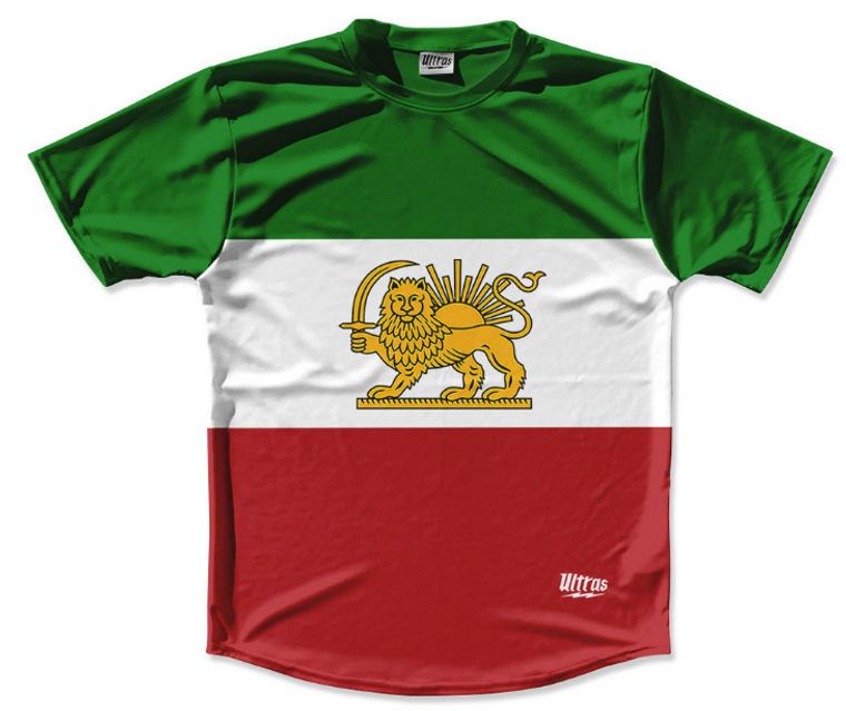 ADULT LARGE-Free Iran Flag Running Shirt Track Cross Made In USA - Green Red White- Final Sale SL7