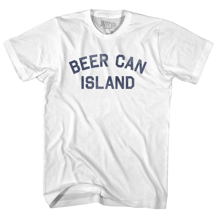 Beer Can Island Womens Cotton Junior Cut T-Shirt - White