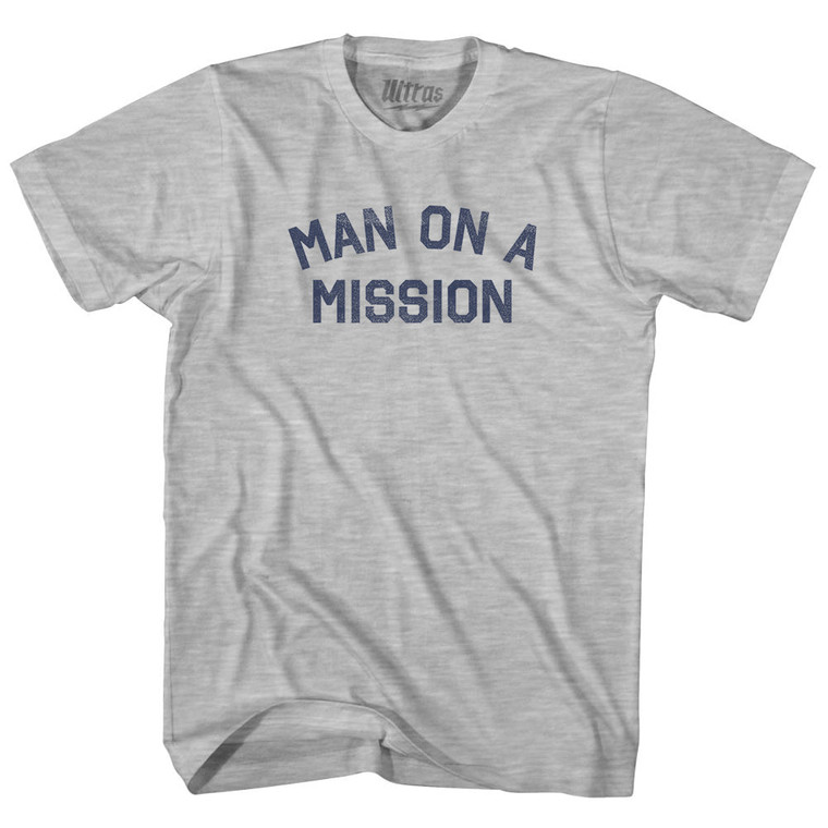 Man On A Mission Youth Cotton T-shirt - Grey Heather