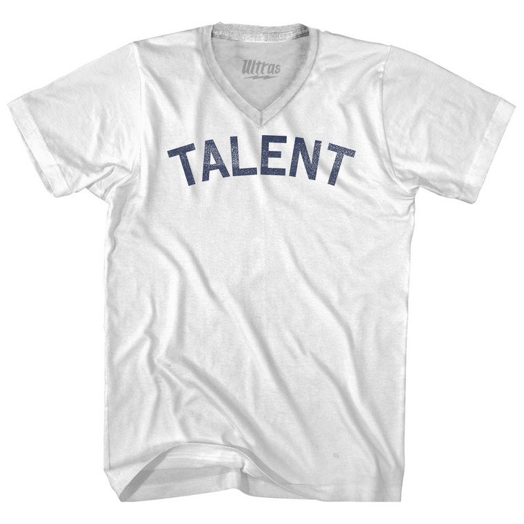 Talent Adult Tri-Blend V-neck T-shirt - White