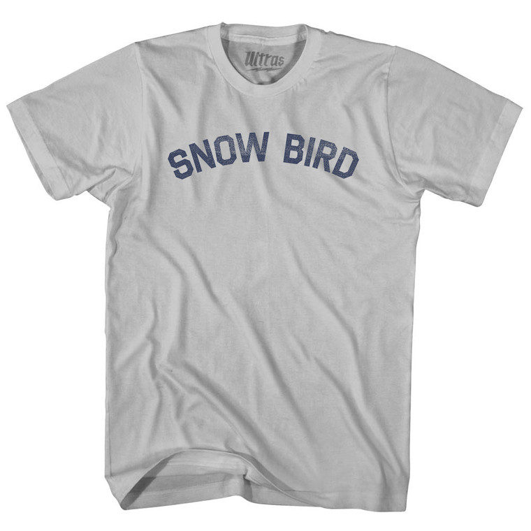 Snow Bird Adult Cotton T-shirt - Cool Grey