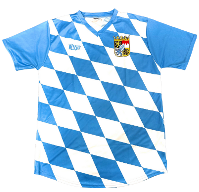 ADULT LARGE- Bavarian Crest- Soccer Jersey Blue/White- Final Sale SL9