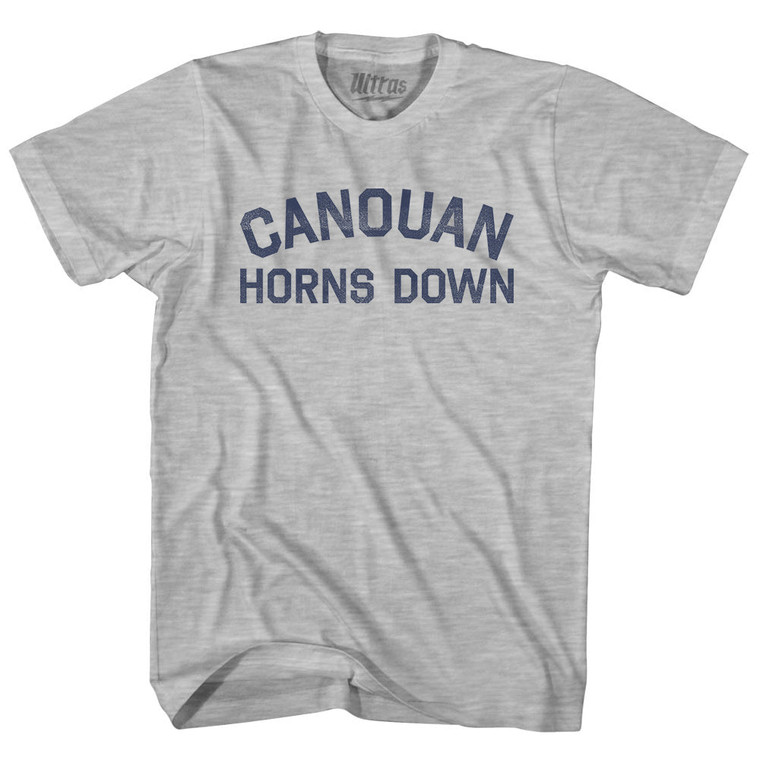 CANOUAN Horns Down Womens Cotton Junior Cut T-Shirt - Grey Heather