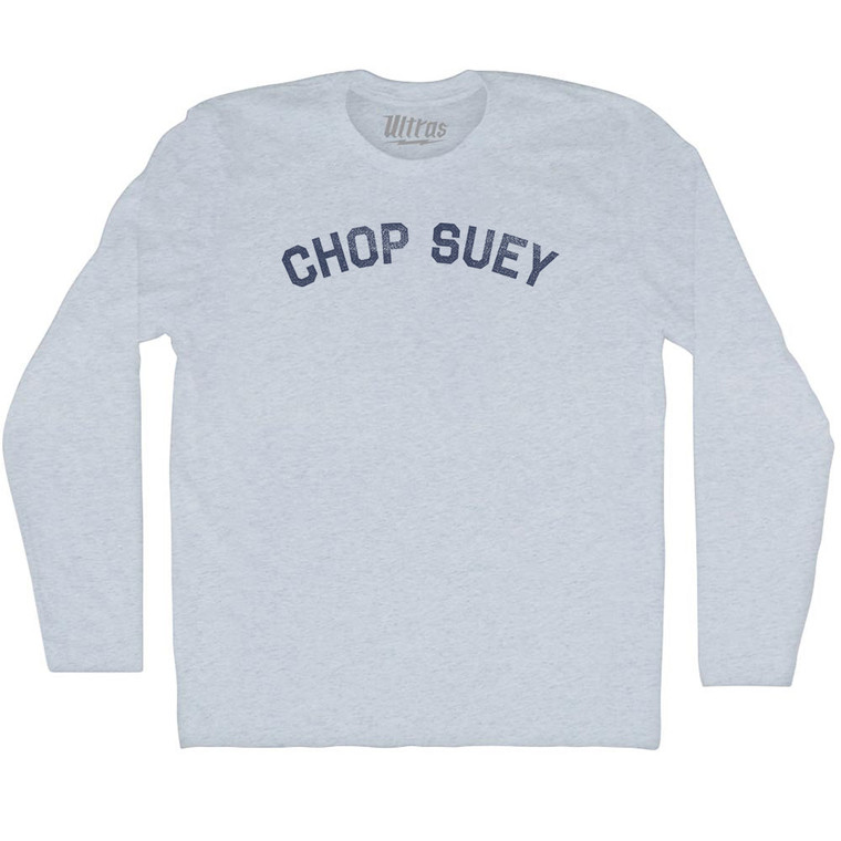 Chop Suey Adult Tri-Blend Long Sleeve T-shirt - Athletic White