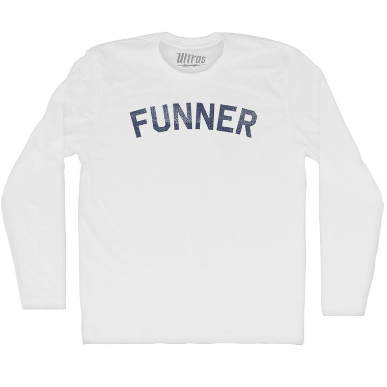 Funner Adult Cotton Long Sleeve T-shirt - White