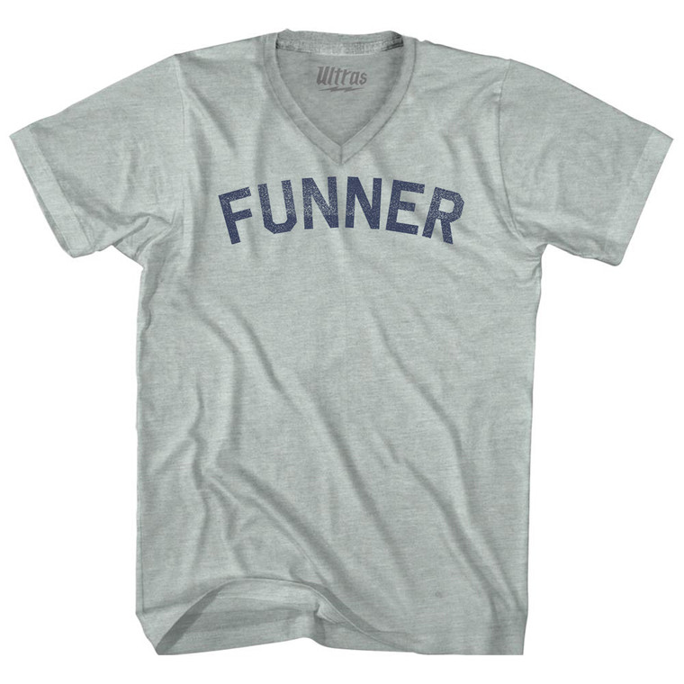 Funner Adult Tri-Blend V-neck T-shirt - Athletic Cool Grey