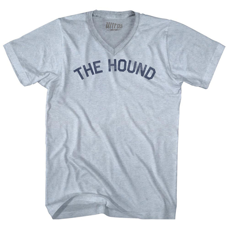 The Hound Adult Tri-Blend V-neck T-shirt - Athletic White
