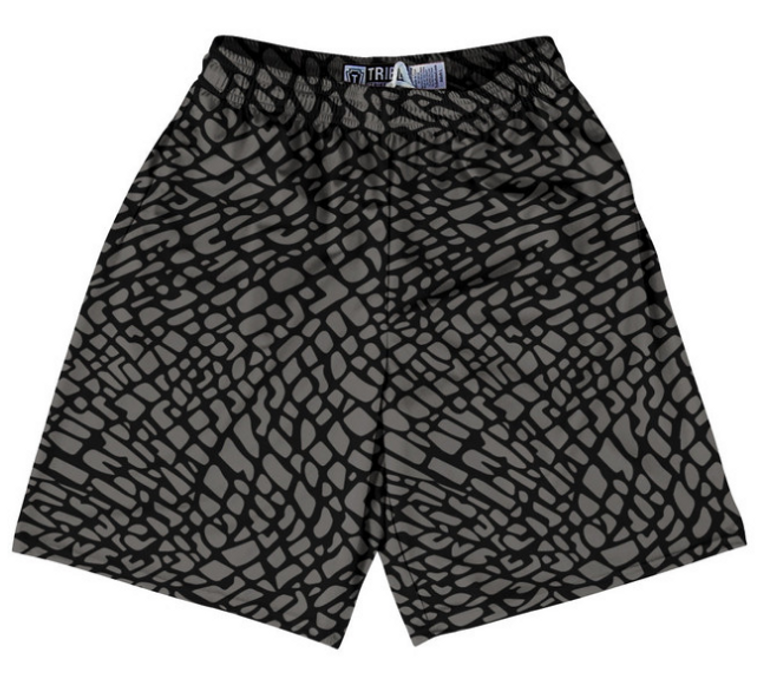 ADULT LARGE- Elephant Skin Pattern Lacrosse Shorts Made In USA - Black- Final Sale SL9