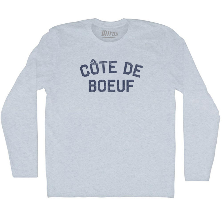 Cote De Boeuf Adult Tri-Blend Long Sleeve T-shirt - Athletic White