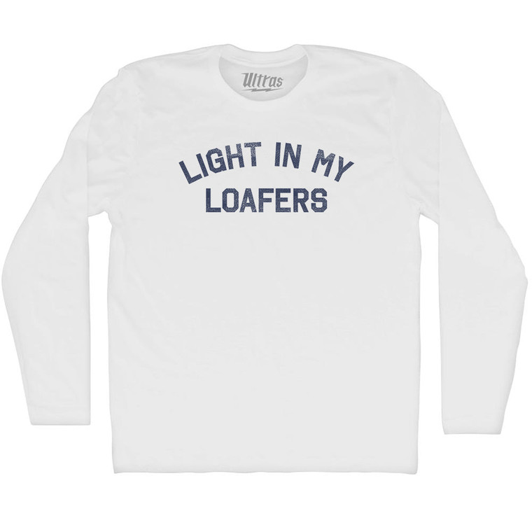 Light In My Loafers Adult Cotton Long Sleeve T-shirt - White