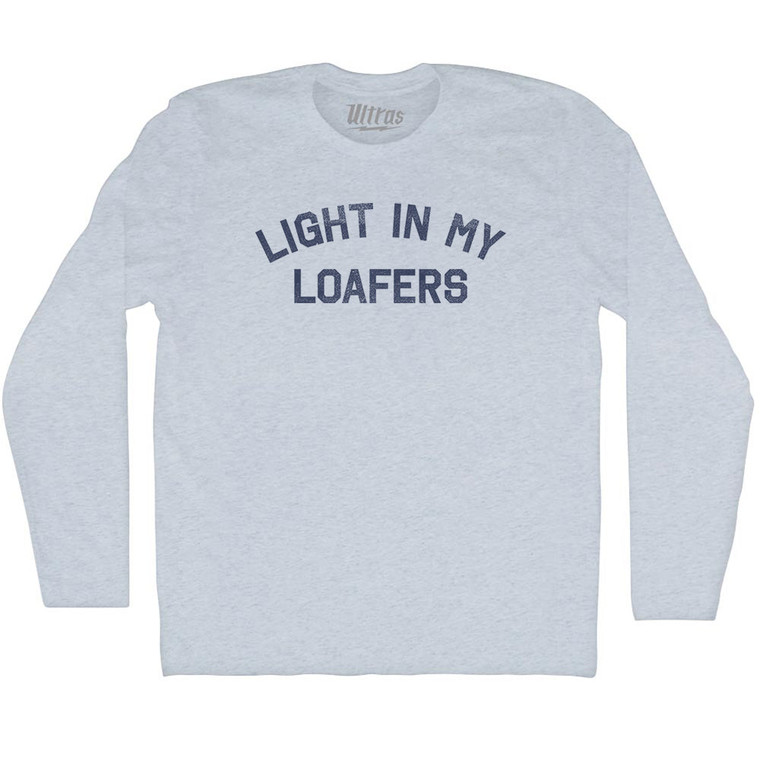 Light In My Loafers Adult Tri-Blend Long Sleeve T-shirt - Athletic White