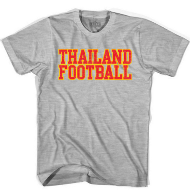 ADULT SMALL- Thailand Football- Heather Grey T-shirt- Final Sale Z55