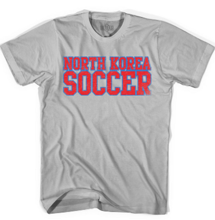 ADULT SMALL- North Korea Soccer- Cool Grey- T-shirt- Final Sale Z55