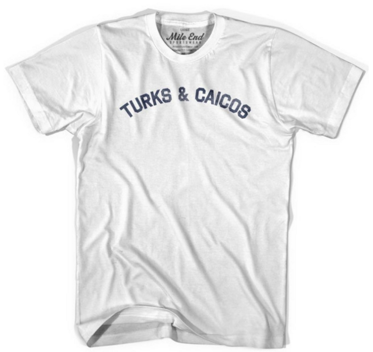 ADULT SMALL- Turks & Caicos Vintage- White T-shirt- Final Sale Z9