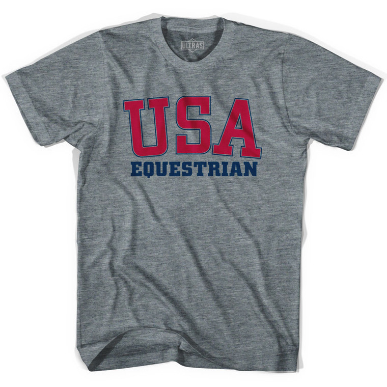 ADULT SMALL- USA Equestrian- Athletic Grey T-shirt- Final Sale Z33