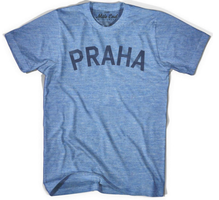 ADULT SMALL- Praha Vintage T-shirt - Athletic Blue- Final Sale Z44