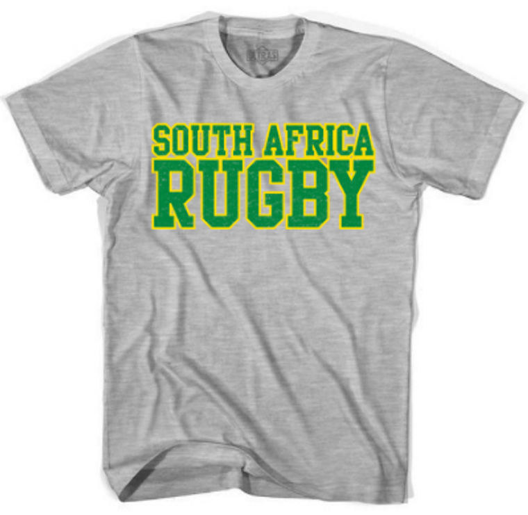 ADULT SMALL- SOUTH AFRICA RUGBY- Heather Grey T-shirt- Final Sale Z55